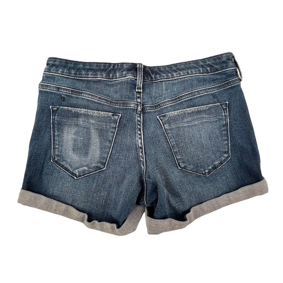 Mossimo Supply Co Distressed Mid Rise Midi Cuffed Hem Jean Shorts Size 25 Womens - Picture 3 of 5
